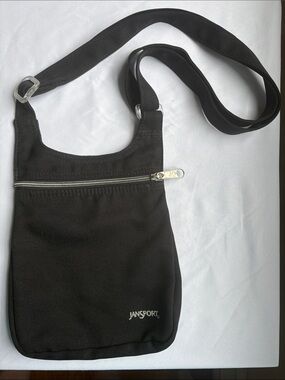 JanSport Black Compact Crossbody Bag with Front Zip